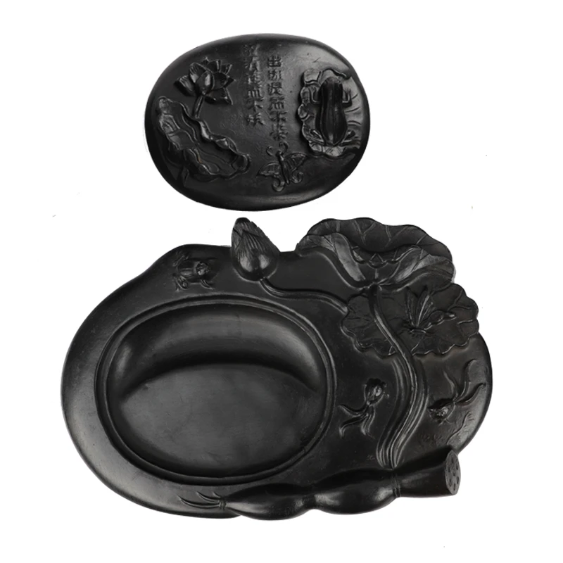 

Cheng-ni Inkstone Lotus Calligraphy Inkstone Chinese Painting Inkslab Calligraphy Writing Strong Ink Grinding Inkstone Plate