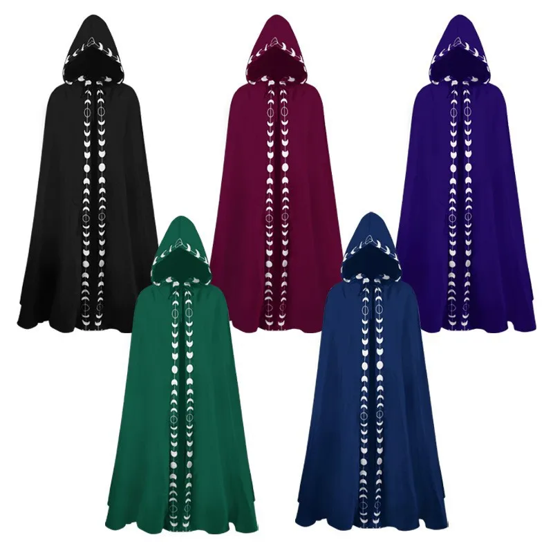 

Mantle Cloak Coat Jacket Wicca Robe Medieval Cape Shawl Halloween Opera Cosplay LARP Witch Wizard Costume For Adult Kid
