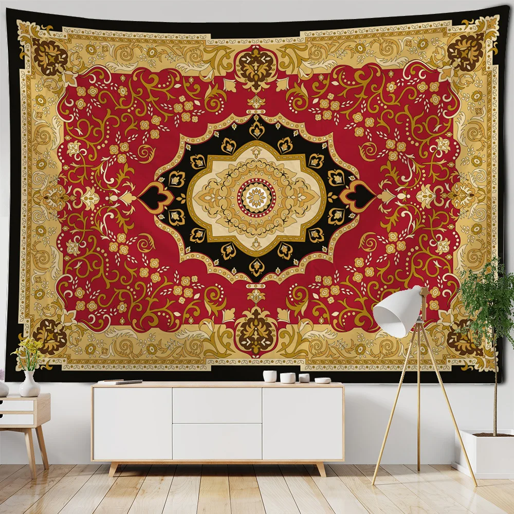 VIKAMA European Retro Mandala Wall Tapestry Bohemian Paisley Print Wall Hanging for Bedroom Living Room Dorm Decor