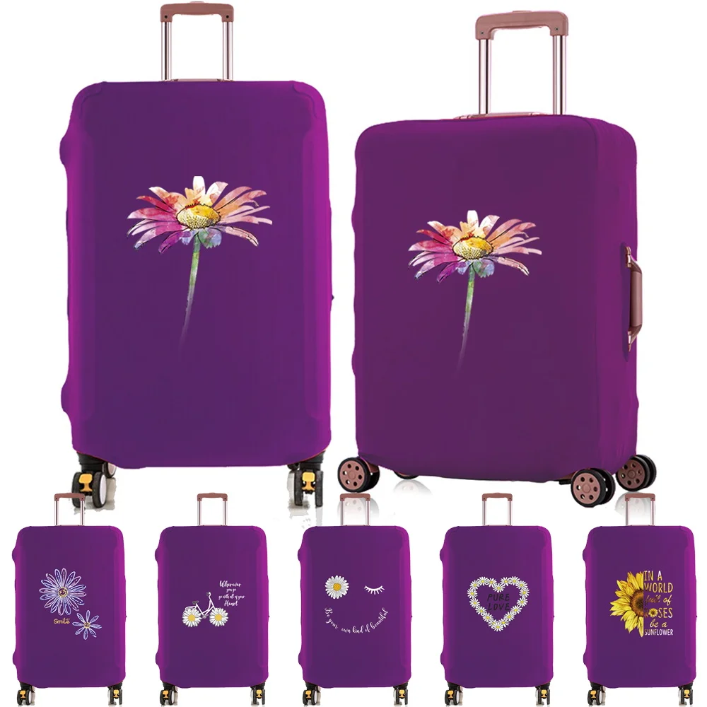 Suitcase Cover Luggage Protective Cover Daisy Pattern Design Travel Elastic Dust Cases for 18 To 28 Inches Travel Accessories