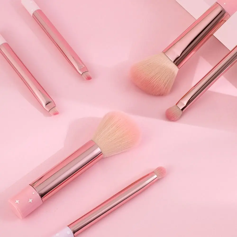 6pcs Fashion Furry Makeup Brushes Set Cosmetic Tool Concealer Eyeshadow Powder Brush Eye Shadow Soft Cosmetic Brush Set Student