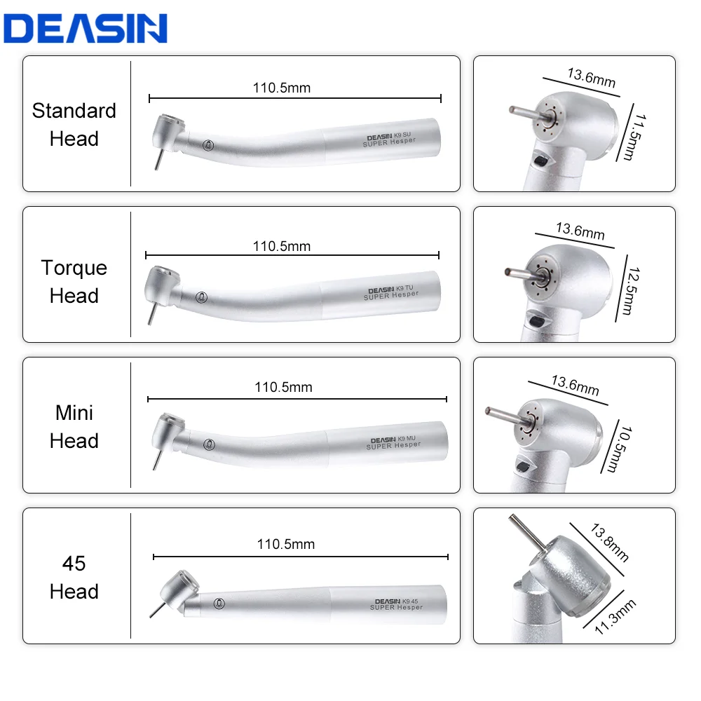 DEASIN Dental high speed fiber optic LED handpiece turbine with ceramic bearing for kavo coupler Dentist Tool Compatible