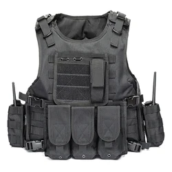 Chaleco Molle de caza táctica al aire libre para hombre, juego de guerra de Tiro Militar, armadura corporal, entrenamiento de policía, chaleco protector de combate