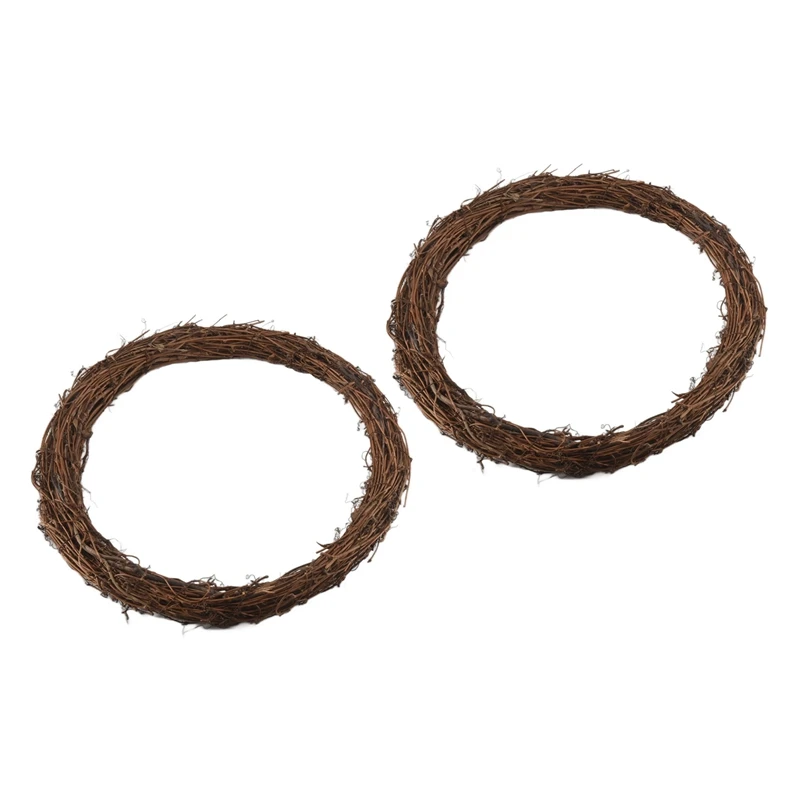 

2 шт. 14-дюймовые венки из виноградной лозы, гирлянды из ротанга для рождественских поделок или свадебного декора