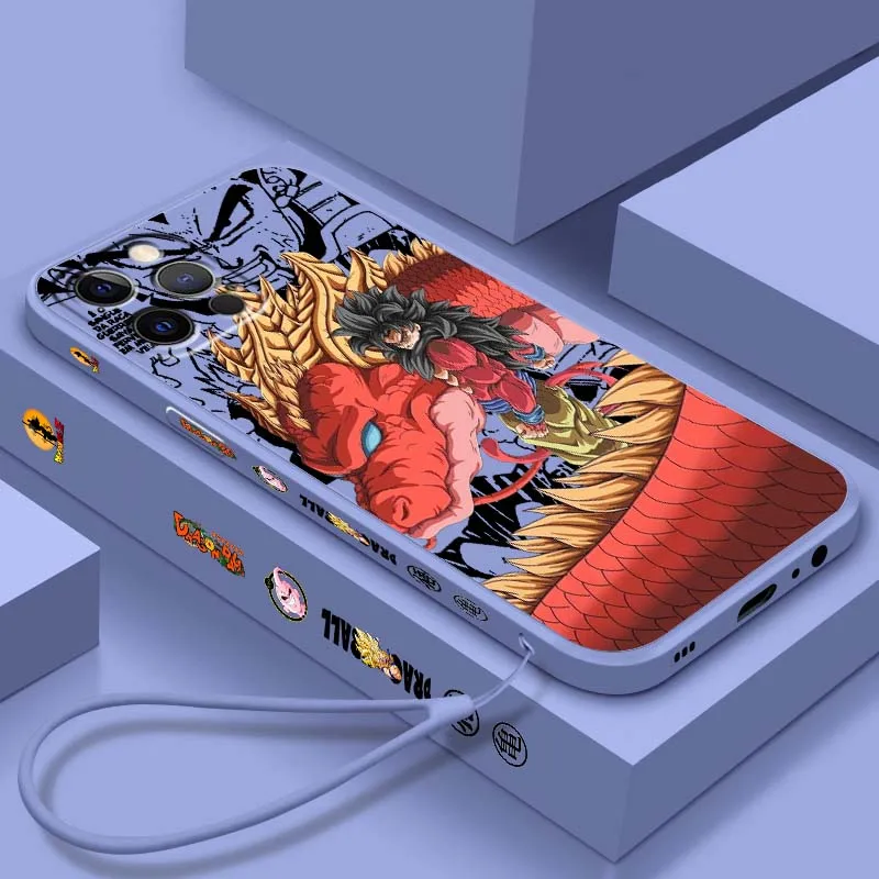 

Dragon Ball Art Cool Phone Case For Apple iPhone 17 Air 16 16e 15 14 13 12 11 XS Pro Max Plus Liquid Left Rope Cover