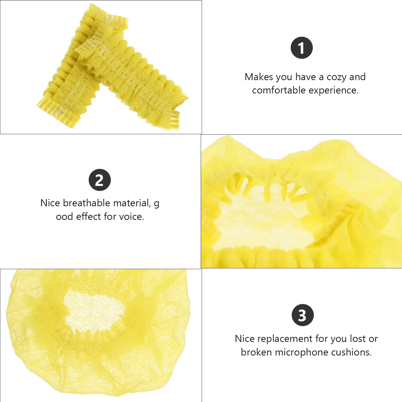 

200Pcs Disposable Microphone Covers Breathable Protective Mic Windshield for Ktv Conference Stage Non-Woven Moisture Saliva