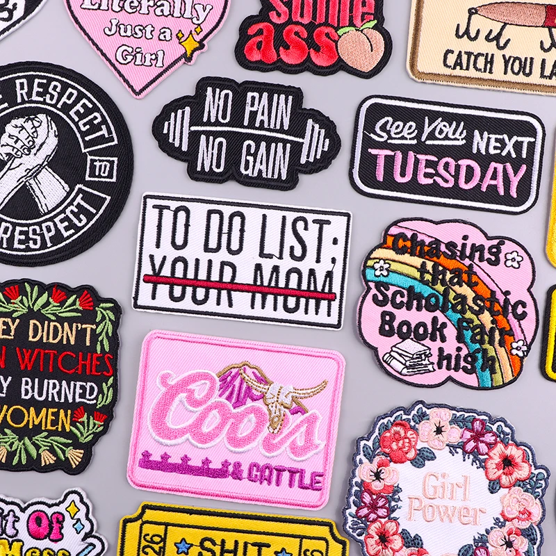 Parches para planchar sin dolor y sin ganancia para ropa, parche bordado con letras con eslogan en sombrero, insignias de costura DIY, Gigt espacial para mamá y niña