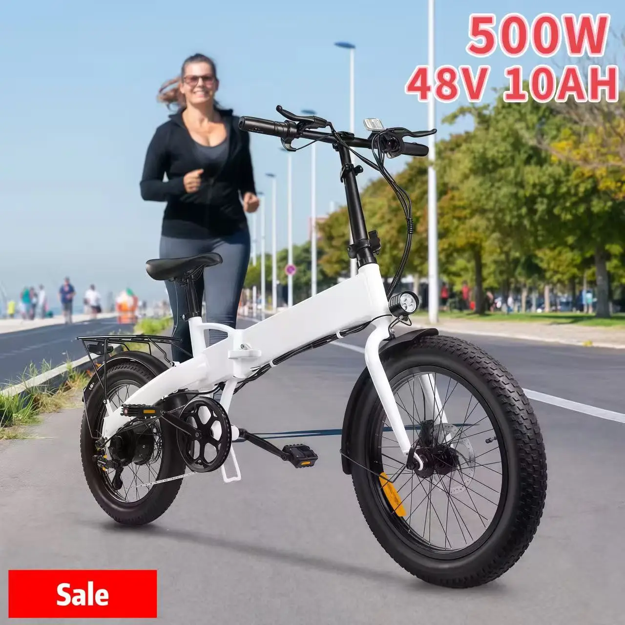 

48V 10AH electric bicycle, 500W motor safe, durable, stable and comfortable adult electric moped, suitable for urban commuting