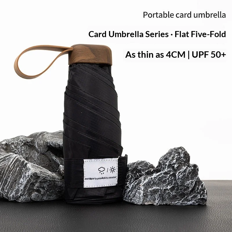 

Ультралегкий пятисекционный зонт в клетку, компактный и портативный, виниловый солнцезащитный зонт с защитой от ультрафиолета, карманный зонт.