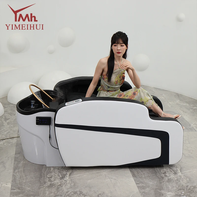 

Electric Hair Washing Bed Hair Salon Water Circulation Fumigation Fully Reclining Head Massage Bed