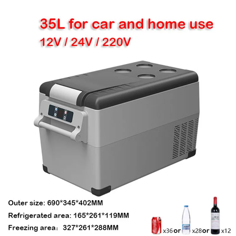 35L 45L 55L Car Refrigerator Mini Fridge Freezer Portable Compressor Cooler 12/24V DC 110-240V Ice Box for Camping