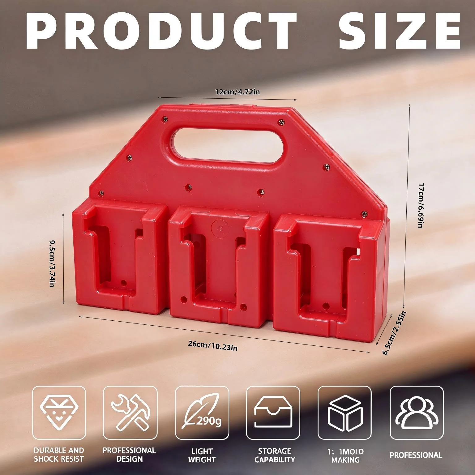 For Milwaukee 18V 20V Battery Holder 6 Slots, Wall Mount Heavy Duty Storage Rack for Garage Workshop