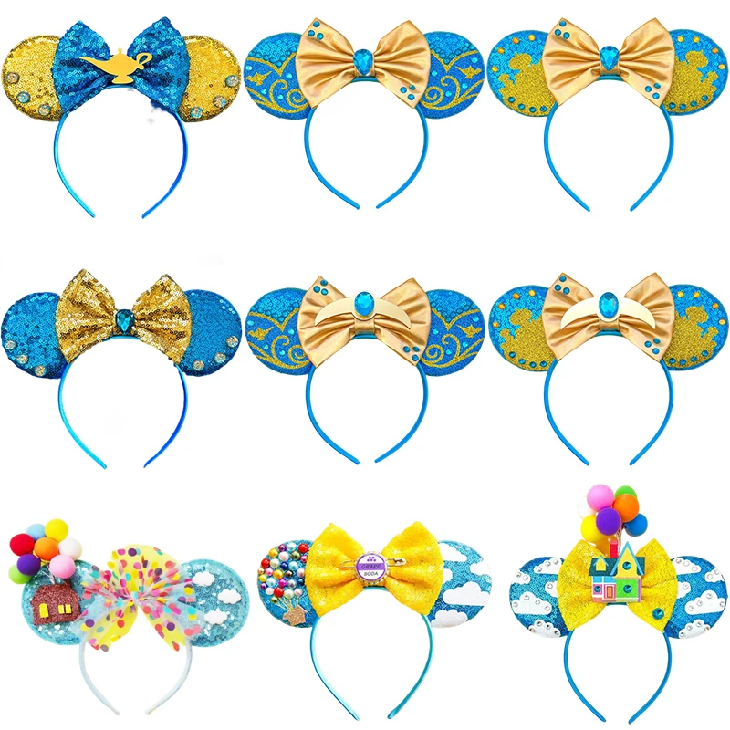 Disney Aladdin Ears Headband Girl Genie of the Lamp Hairbands For Women Bow Princess Jasmine Headwear Kids Hair Accessories Gift