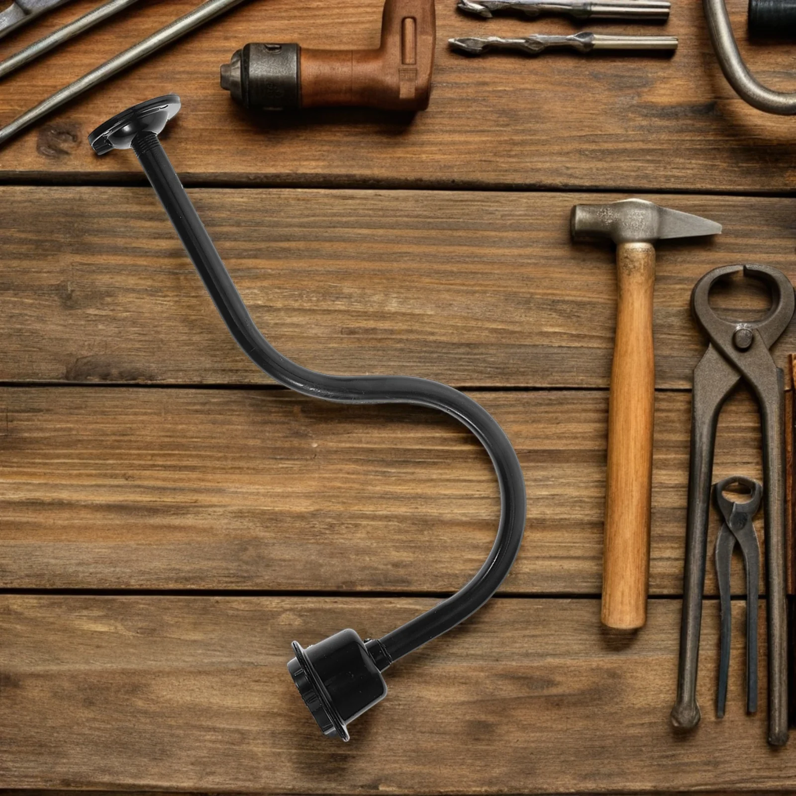 Waterproof Outdoor Light Fixture Adjustable Bent Arm For Gardens Signs Commercial Use Durable Illumination Pole