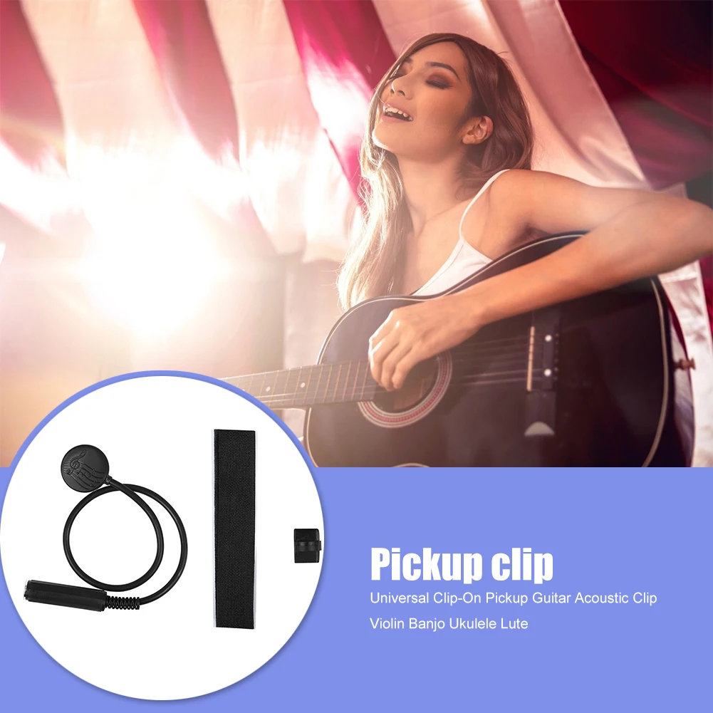 ميكروفون مكثف محمول لاقط المواد المطاطية ملحقات الآلات الموسيقية لميكروفون الاتصال العام لكمان الجيتار