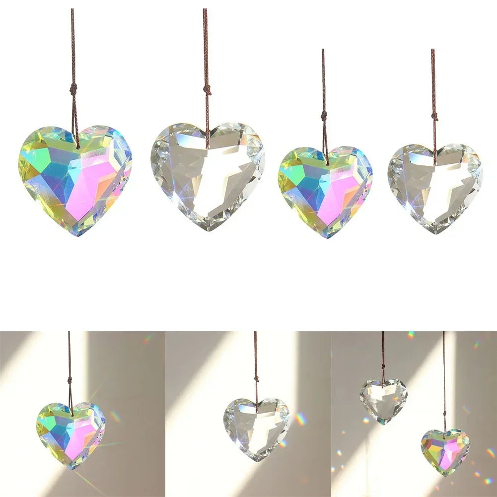 30/45mm Sun Catcher Heart Hanging Pendant Heart Rainbow Maker Crafts For Home Office Garden Decoration