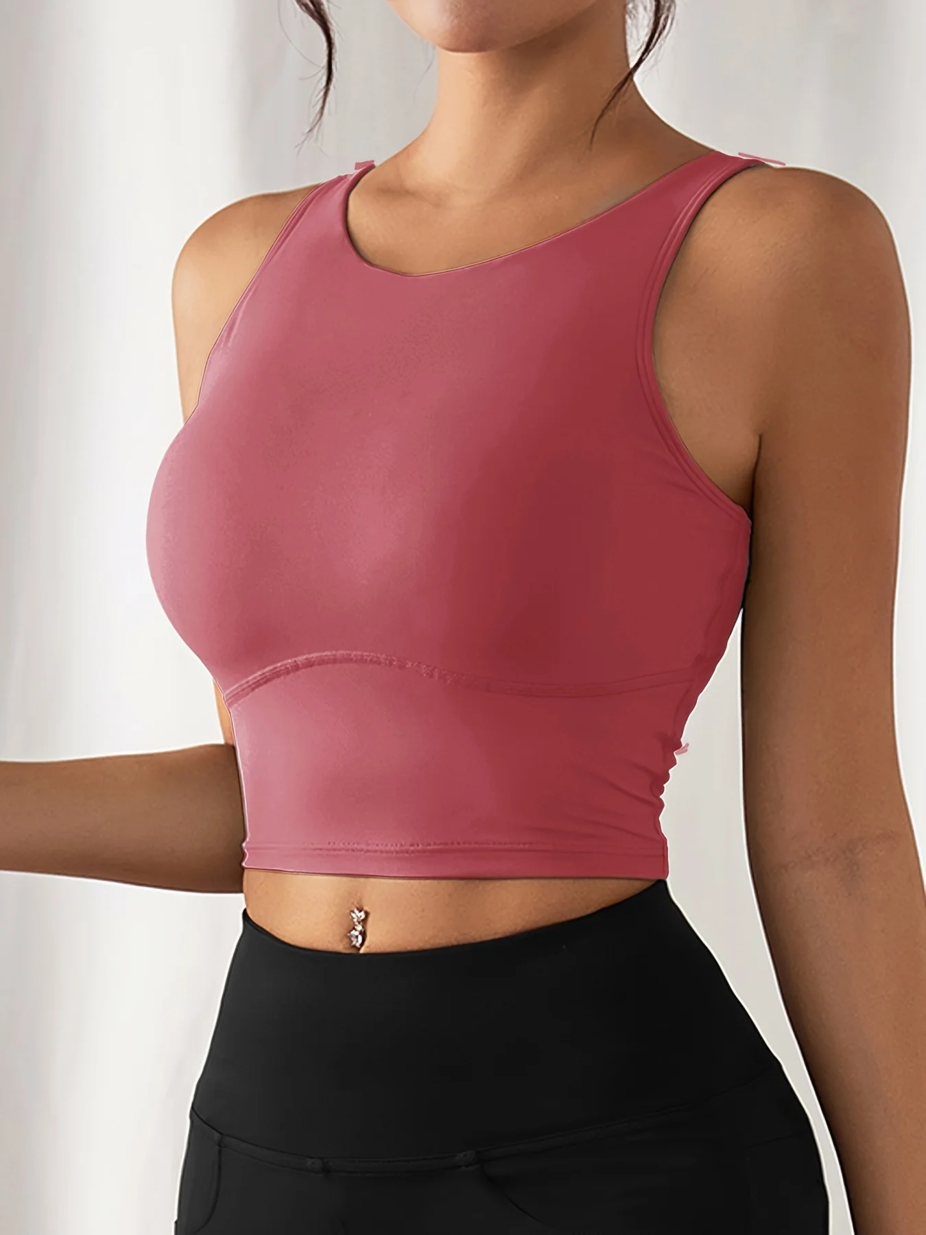 B1066# European And American Women'S Casual Sports Slim-Fit Vest, Can Be Worn Outside Or As an Inner Layer, Versatile Solid