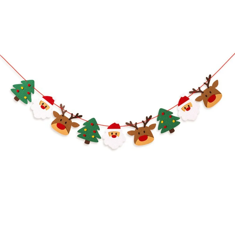 Hanging Ornaments Christmas Banner Festive Garland Felt Material Merry Christmas Decor Christmas Theme Pull Flag Design