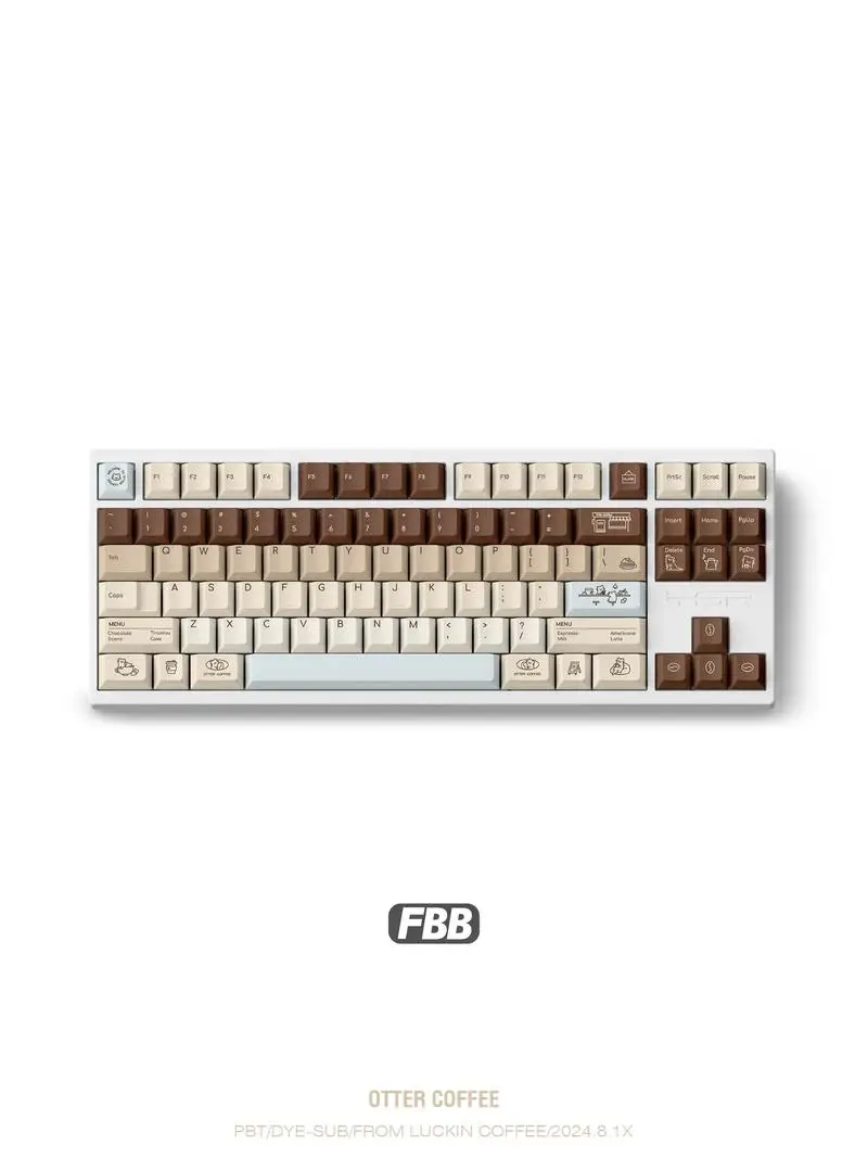 Imagem -02 - Fbb-teclado Mecânico Personalizado Keycaps Originais Sublimação Térmica Pbt Keycaps Café