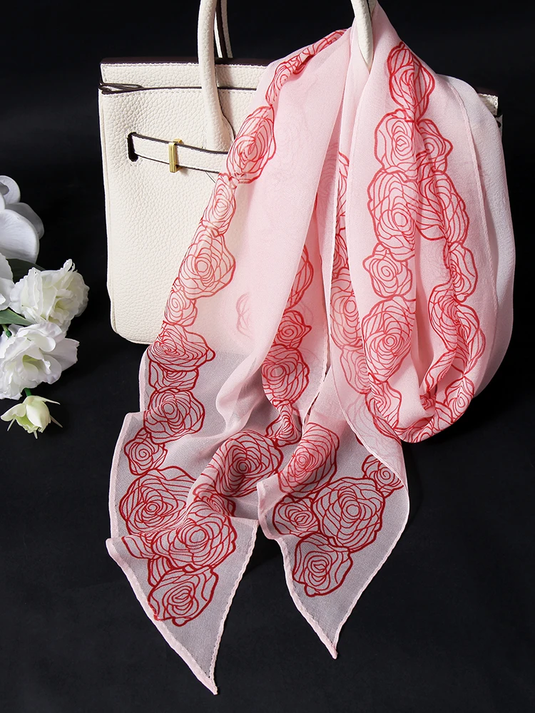 2026-新スタイル-00-桑シルクプリント薄いスカーフ女性のウエストベルトヘアバンド軽量ショール漂流リボン