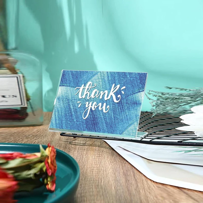 20 PCS 3.5 X 5 Inch Acrylic Sign Holders,Acrylic Picture Frame Clear Sign Holder,Card Price Card Tag For Home Restaurant
