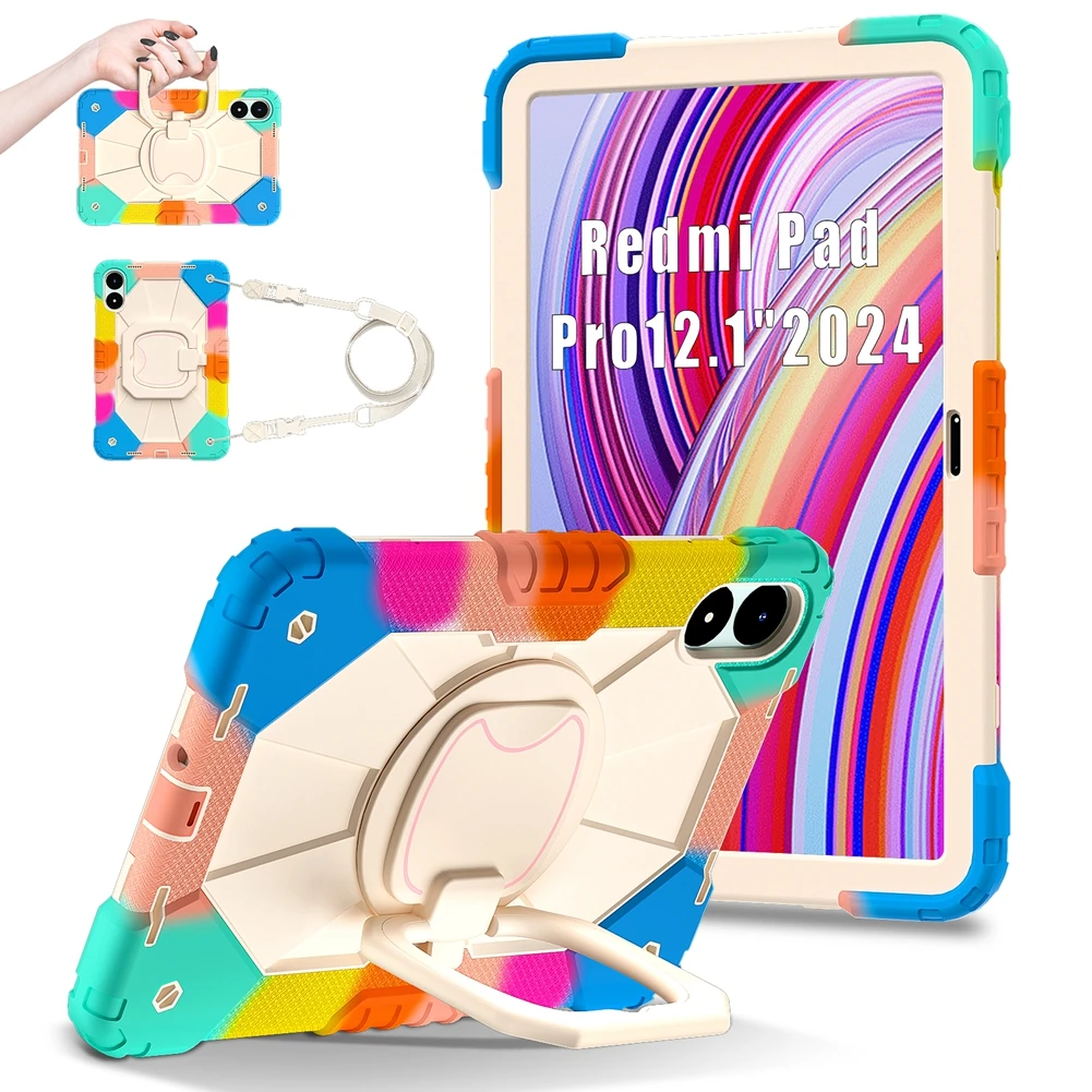 

Case For Xiaomi Redmi Pad Pro 2024 12.1 inch Heavy Duty Shockproof Kids Tablets Cover For Xiaomi Poco Pad 2024 12.1" Funda Coque