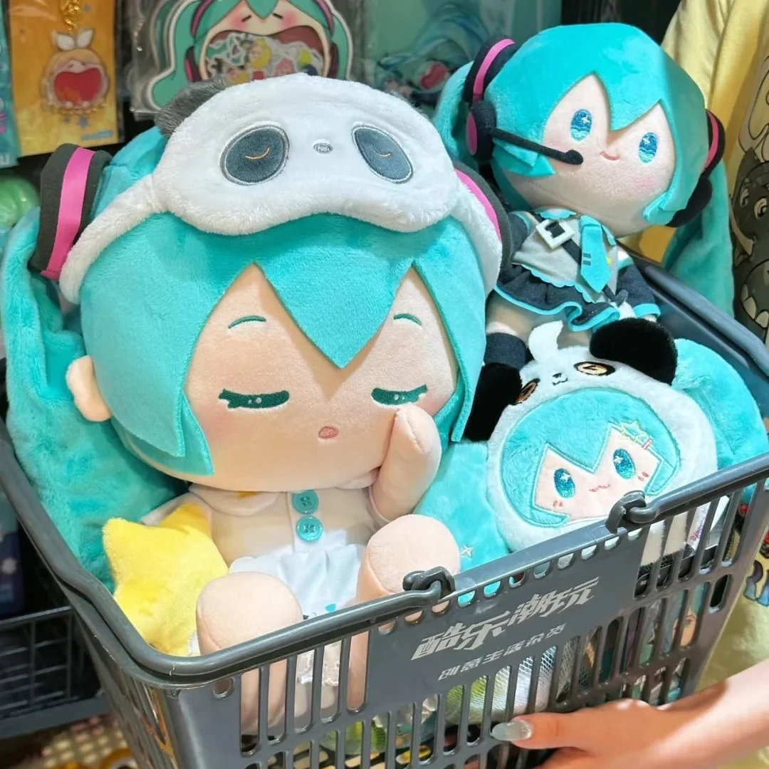 2024 neue echte Vocaloid Hatsune Miku 2d süße Schlafpuppe Panda Kopfhörertasche Kawaii zweidimensionale Mädchen Geburtstagsgeschenk