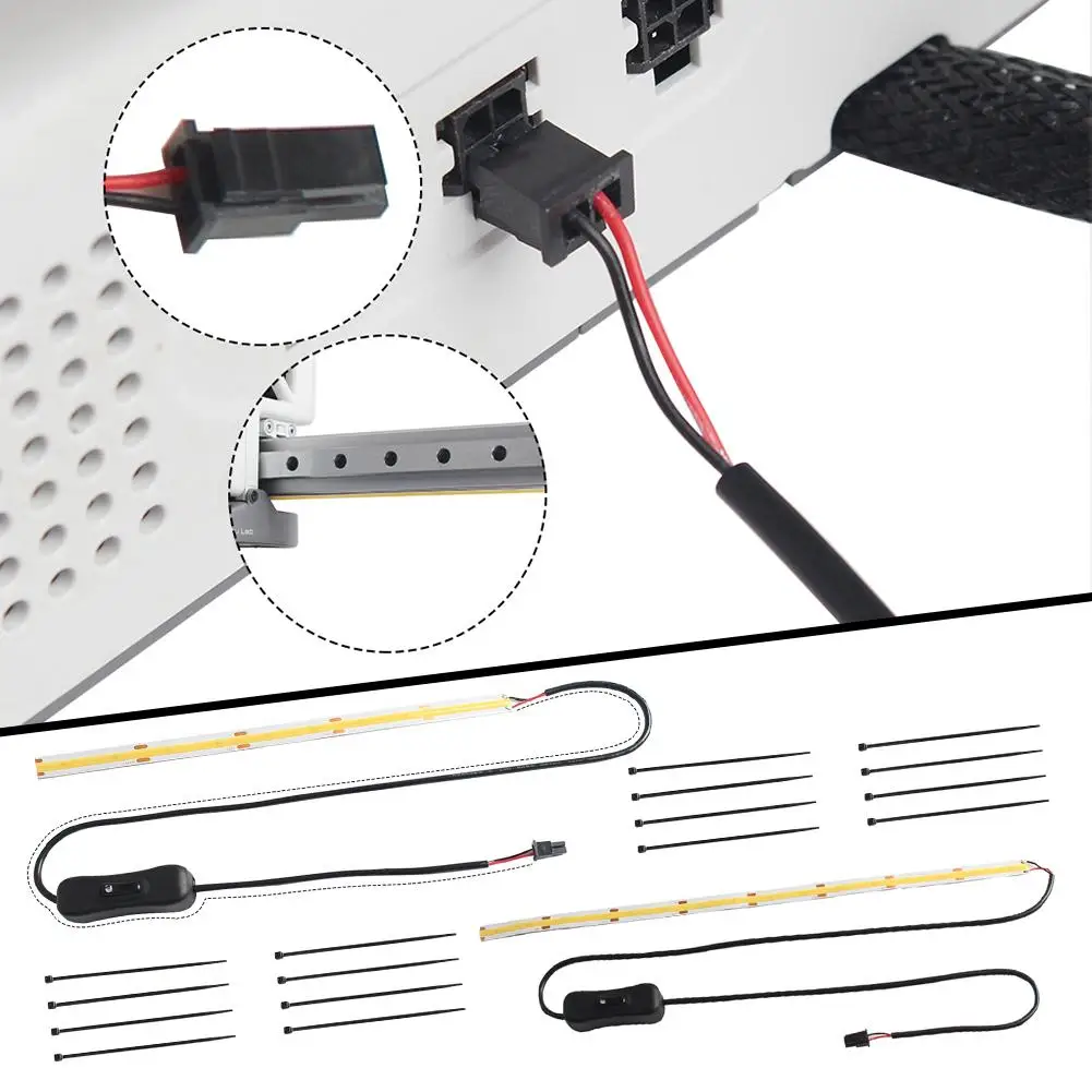 

3D Printer Strip For Bambu Lab A1/A1 Mini 24V CoB Light Strips Super Brigh Adhesive Light Printer Accessories V7A5