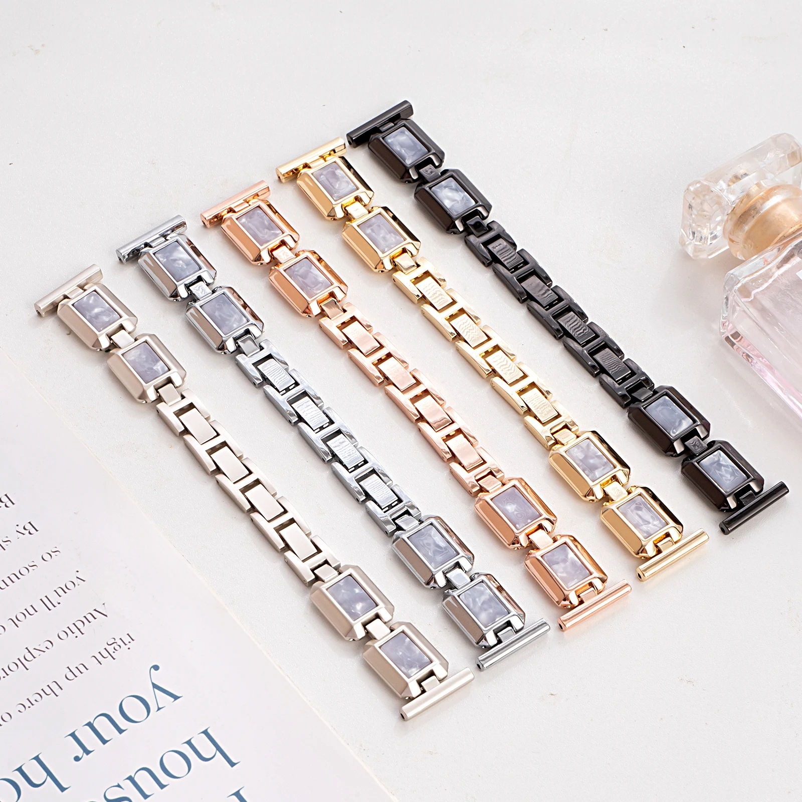 20mm Stainless Steel Strap Diamond Case For Samsung Galaxy watch 7 6 5 pro/4-6 classic 46/42mm/Active 2 watch strap