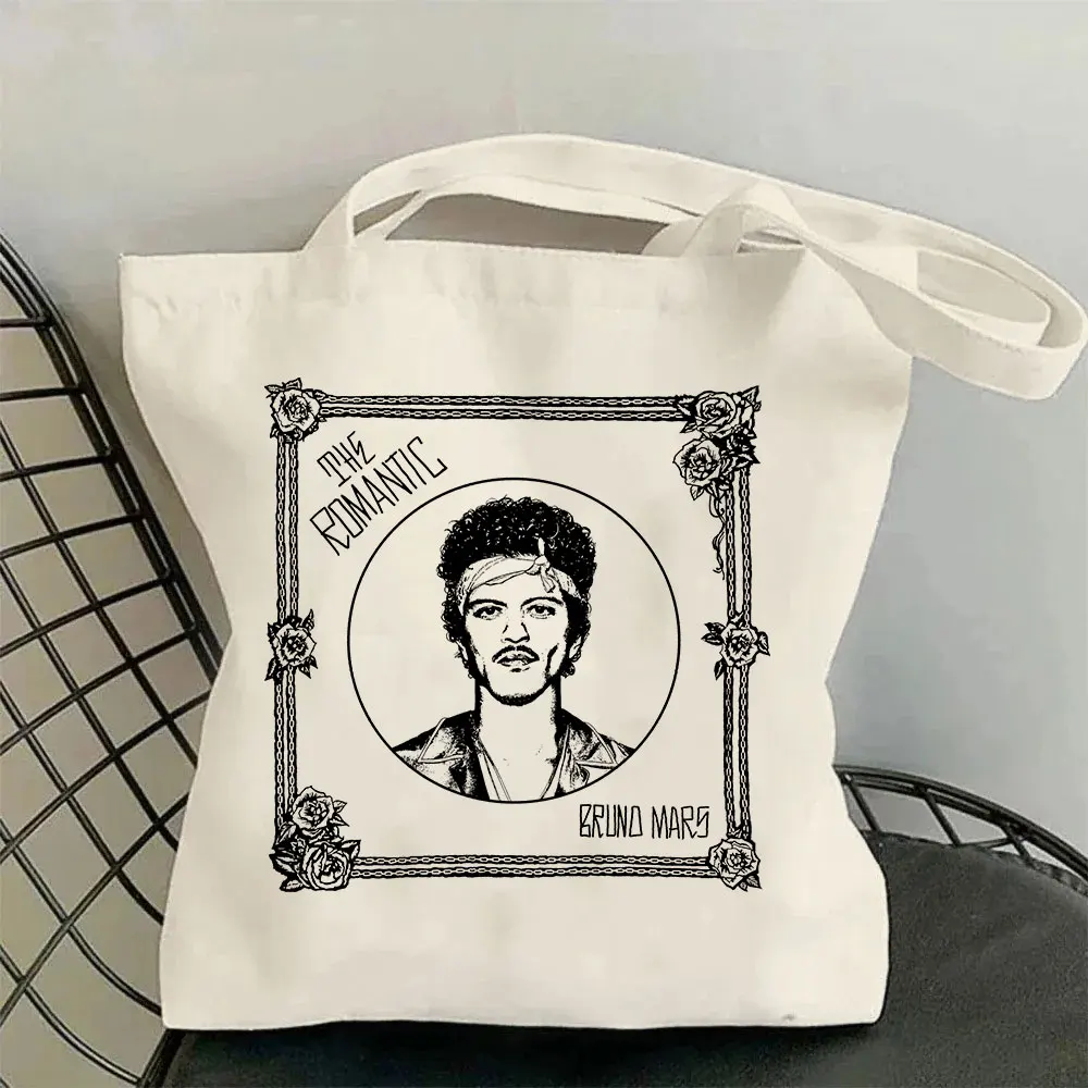 Bruno Mars The Romantic Tour 2026 Graphic Canvas Bag Shopping Tote