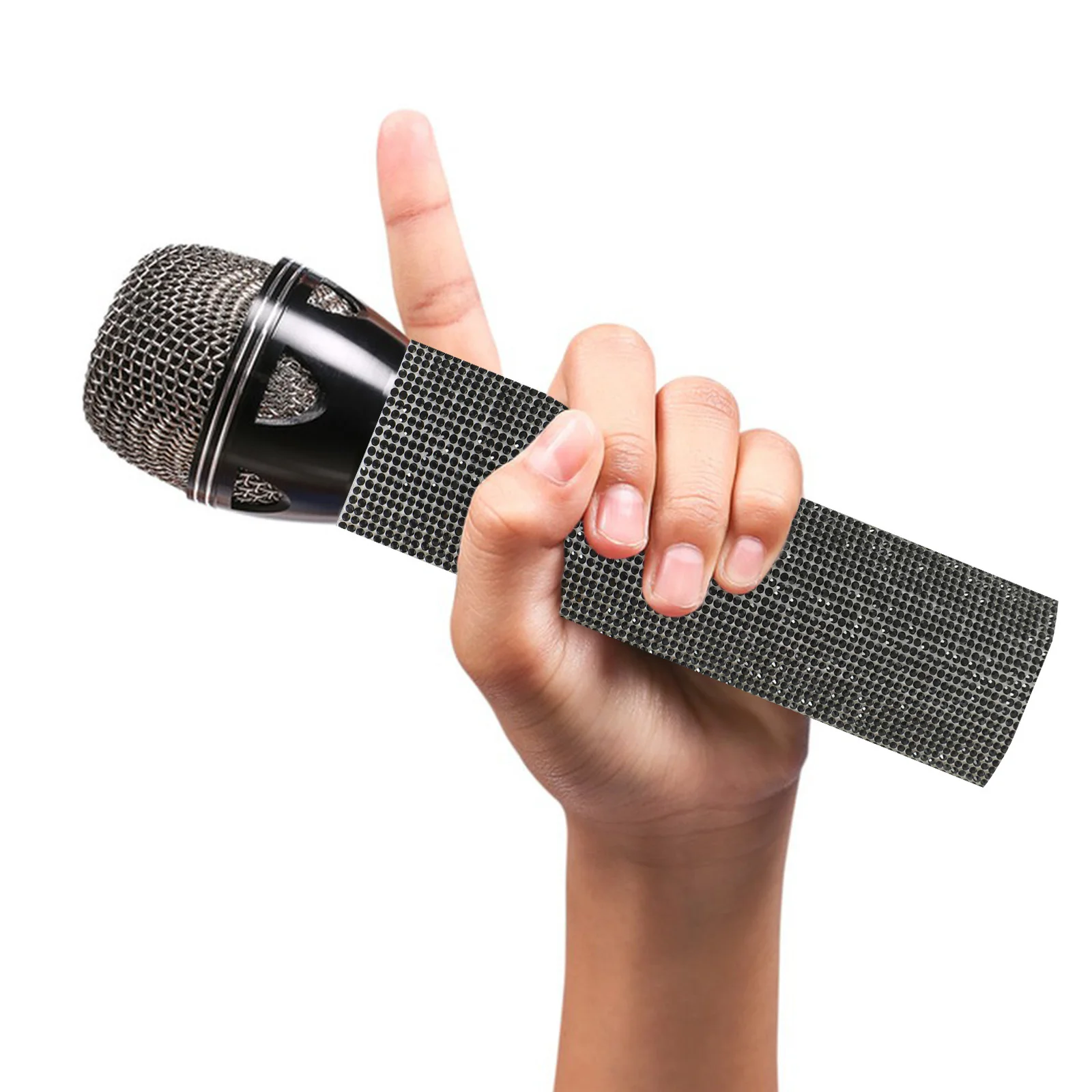 

Microphone Protection Rhinestone Cordless Handheld Plastic Mic Handle Cover Mic Sleeve For Wireless Microphone Handle Accessory