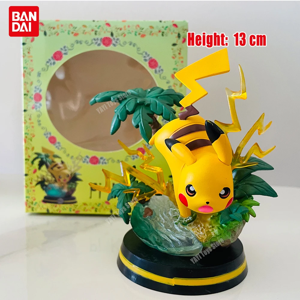 Hot Pokemon Anime Figure Bikachu Charizard Squirtle Bulbasaur Vulpix Scenes Version Figurine Toys PVC Model Collection Dolls