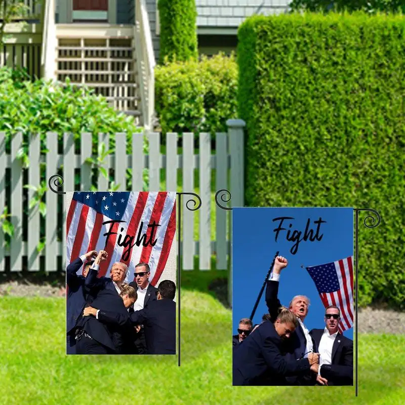 30x45cm Trump Flags Fight Never Surrender Flag 2024 Unique Funny Hilarious Outdoor Banner Sign for Garden Porch Terrace Lawn