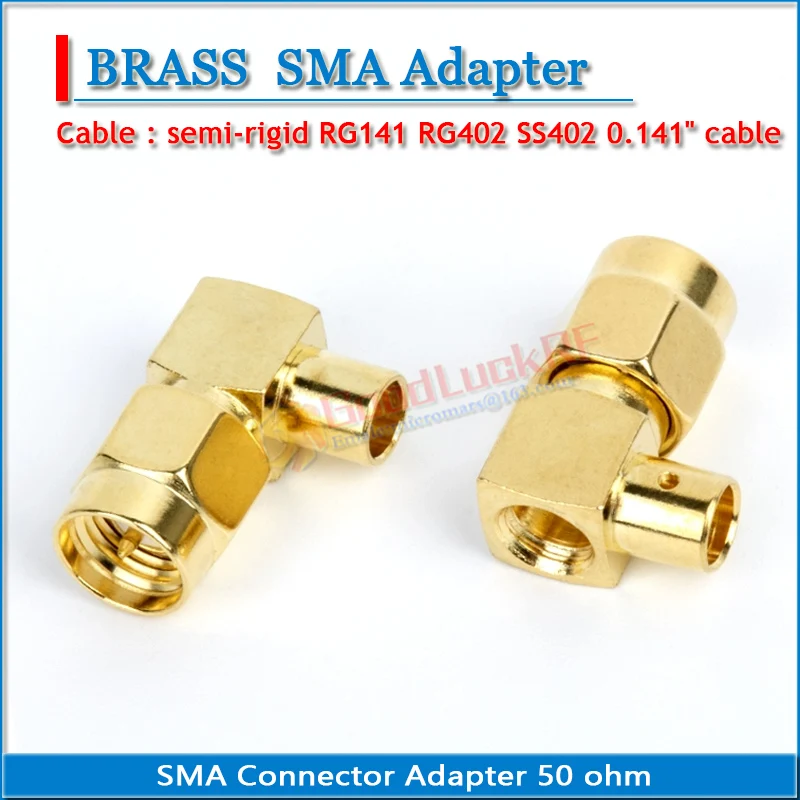 SMA Male Right Angle 90 Degree Solder for semi-rigid RG141 RG402 SS402 0.141