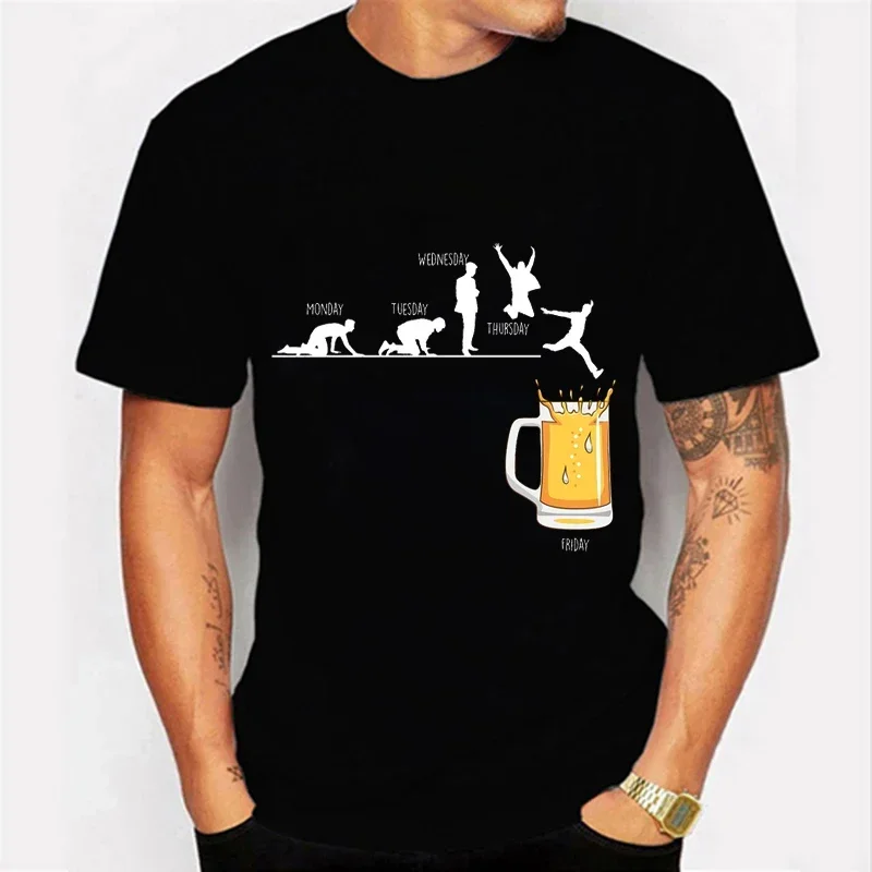 

Футболка мужская с забавным принтом пива, уличная одежда в стиле хип-хоп, Модный повседневный Топ оверсайз с круглым вырезом, летняя уличная одежда в стиле Харадзюку