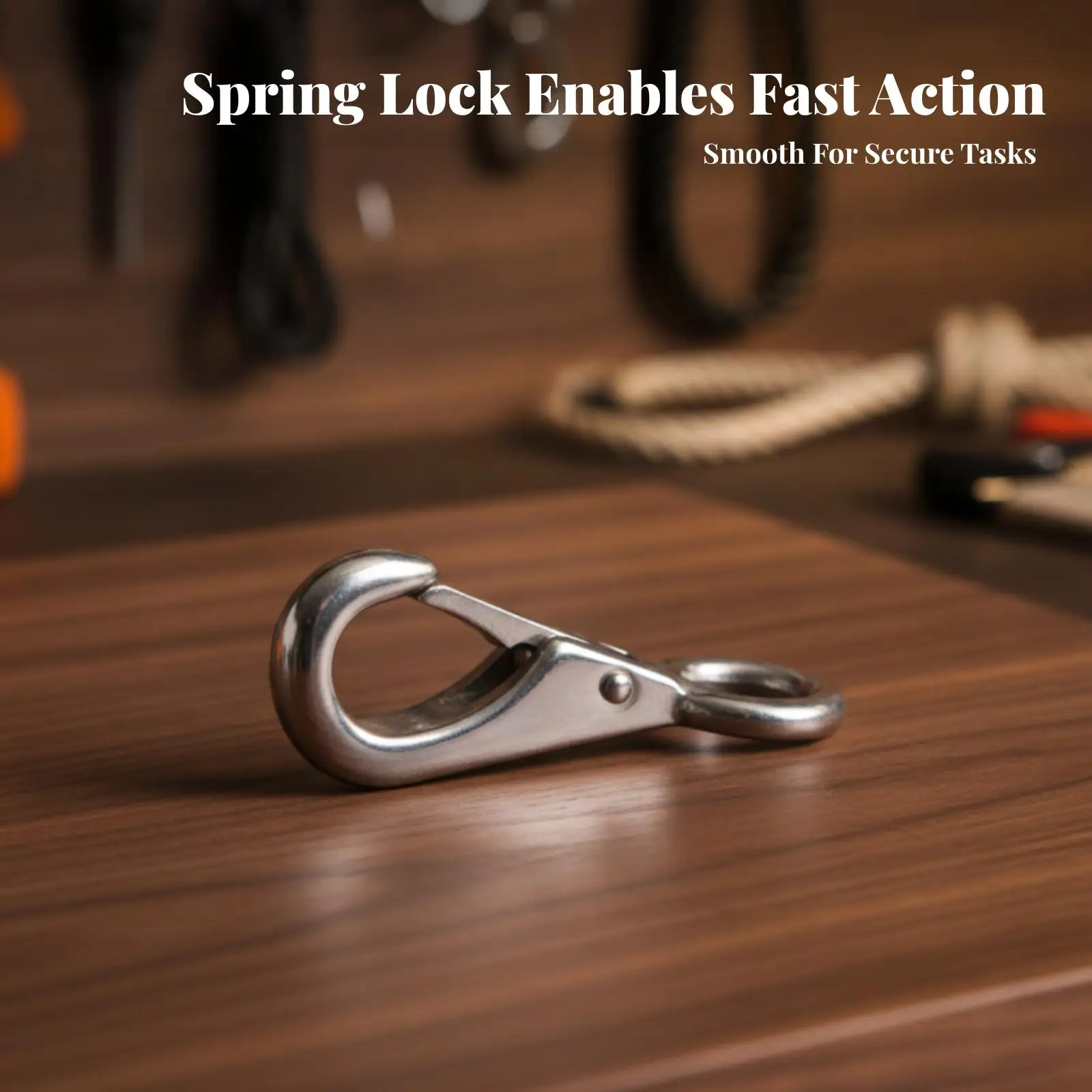 Directional Snap Hook Marine-Grade Snap Hook Metal Clip Stainless Steel Clasp Spring-Loaded for Outdoor, Pet Leashes