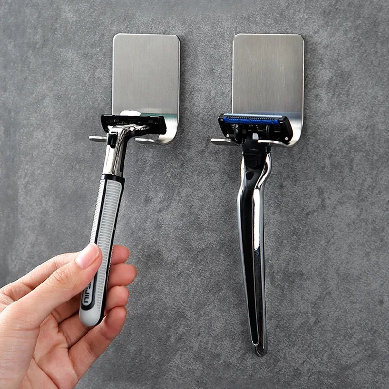 

304 Stainless Steel Razor Holder for Shower - Heavy Duty Waterproof Adhesive Hooks, Hanging Towel/Coat/Hat Wall Mount