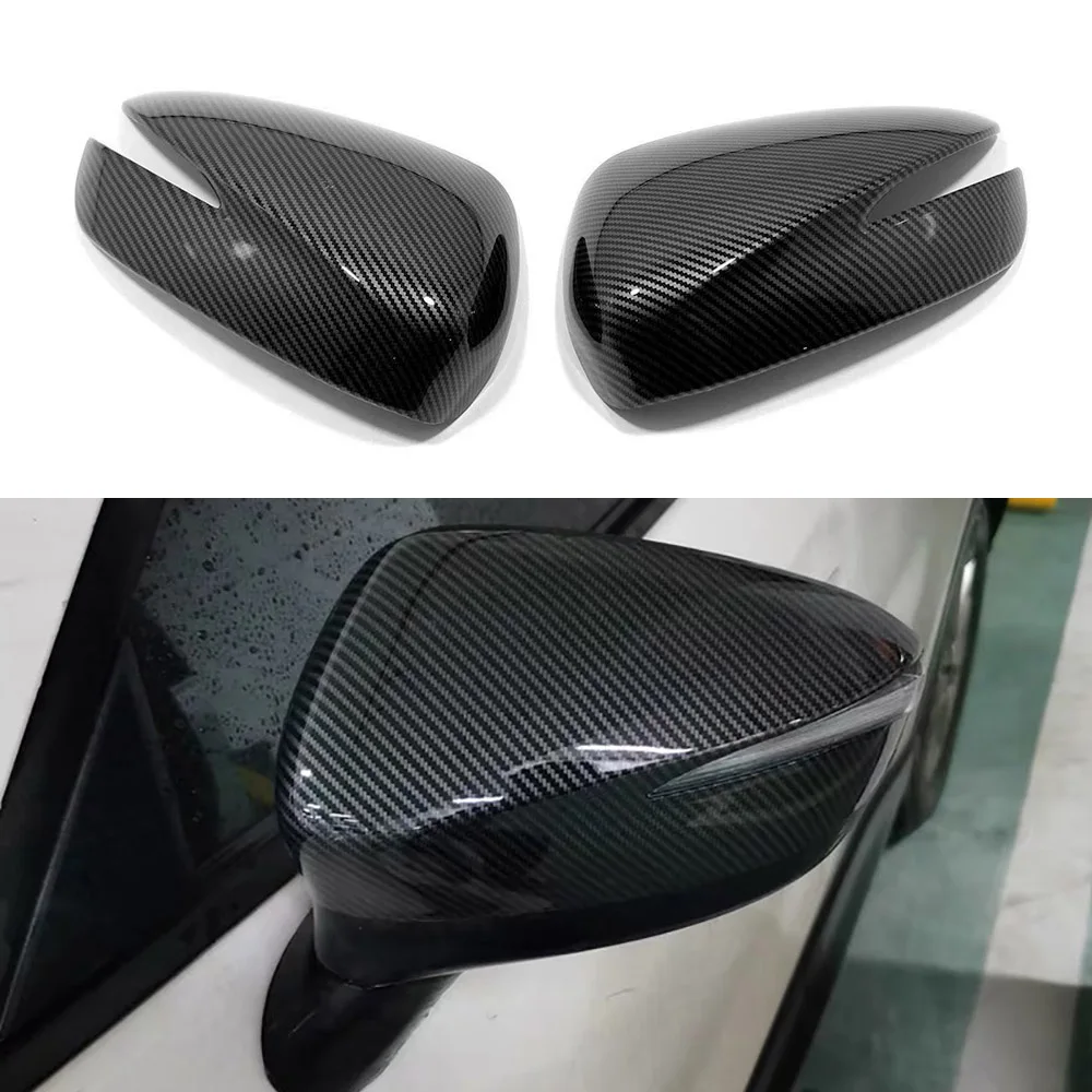 2pcs Side Door Mirror Carbon Fiber Look Rear View Rearview Caps Trim Car Covers Overlays Styling For Mazda CX-5 CX5 2015 2016