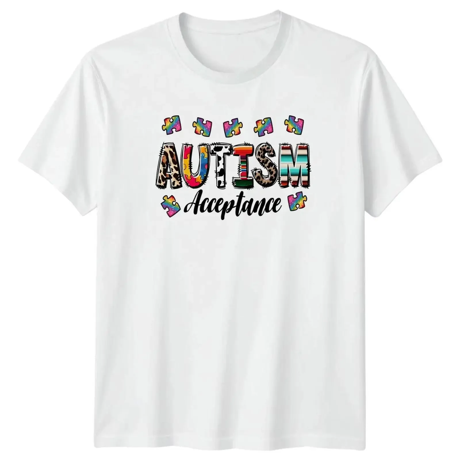 Autism Acceptance Women's T Shirt Awareness for Her Image 1 of 4 vintage Washed Stylish Breathable homme fashion