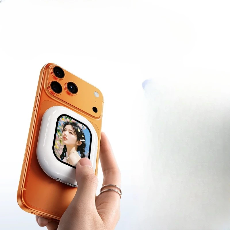 Polaroid, mobile phone magnetic suction rear selfie display, selfie screen projector rear selfie artifact