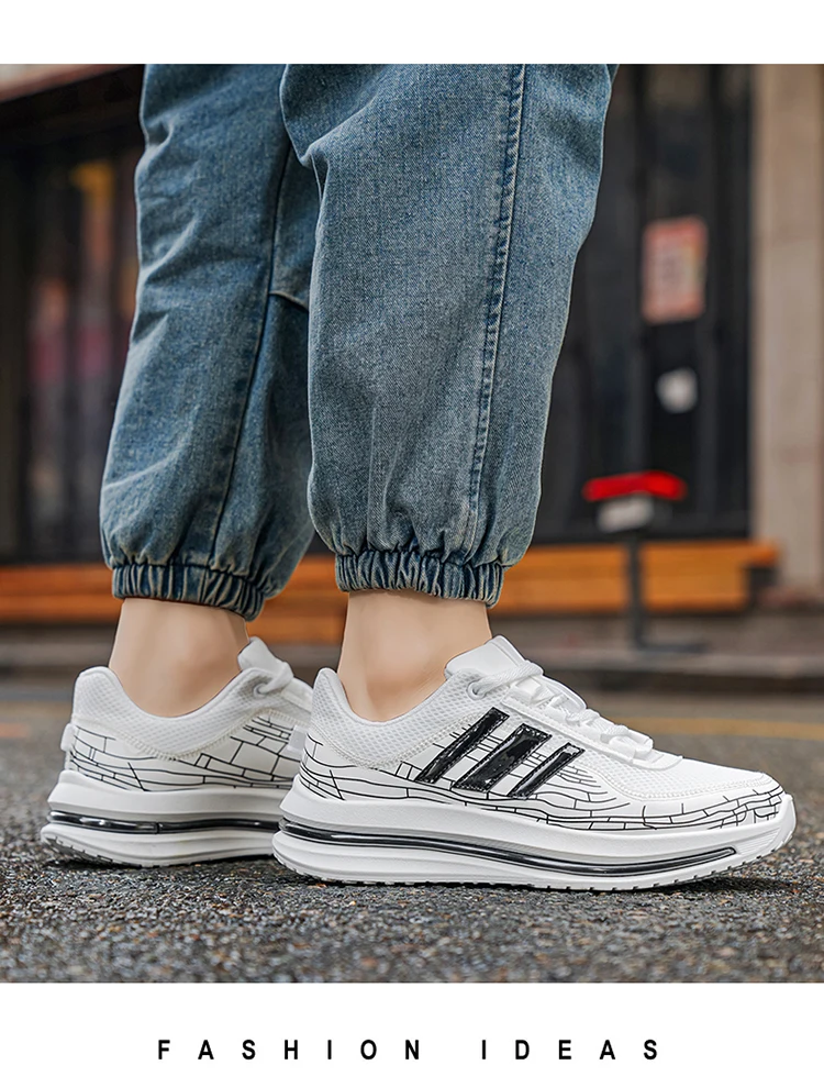 Modische Herren-Freizeitsneaker, atmungsaktives Obermaterial, leicht und strapazierfähig, ideal für Sport und den Alltag. – Detail 8