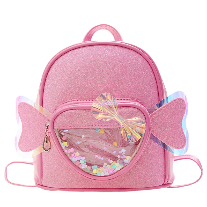 Menina pequena mochila 2023 moda brilhando lantejoulas bolsa de ombro feminino multi-função mini pacote de volta para meninas adolescentes crianças