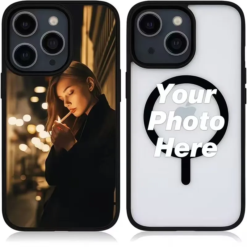Funda Personalizable para iPhone 17 16 15 14 13 12 11 Pro XS Max Plus Mini X XR Air 16e 17e, Magsafe, PC Transparente Resistente 2