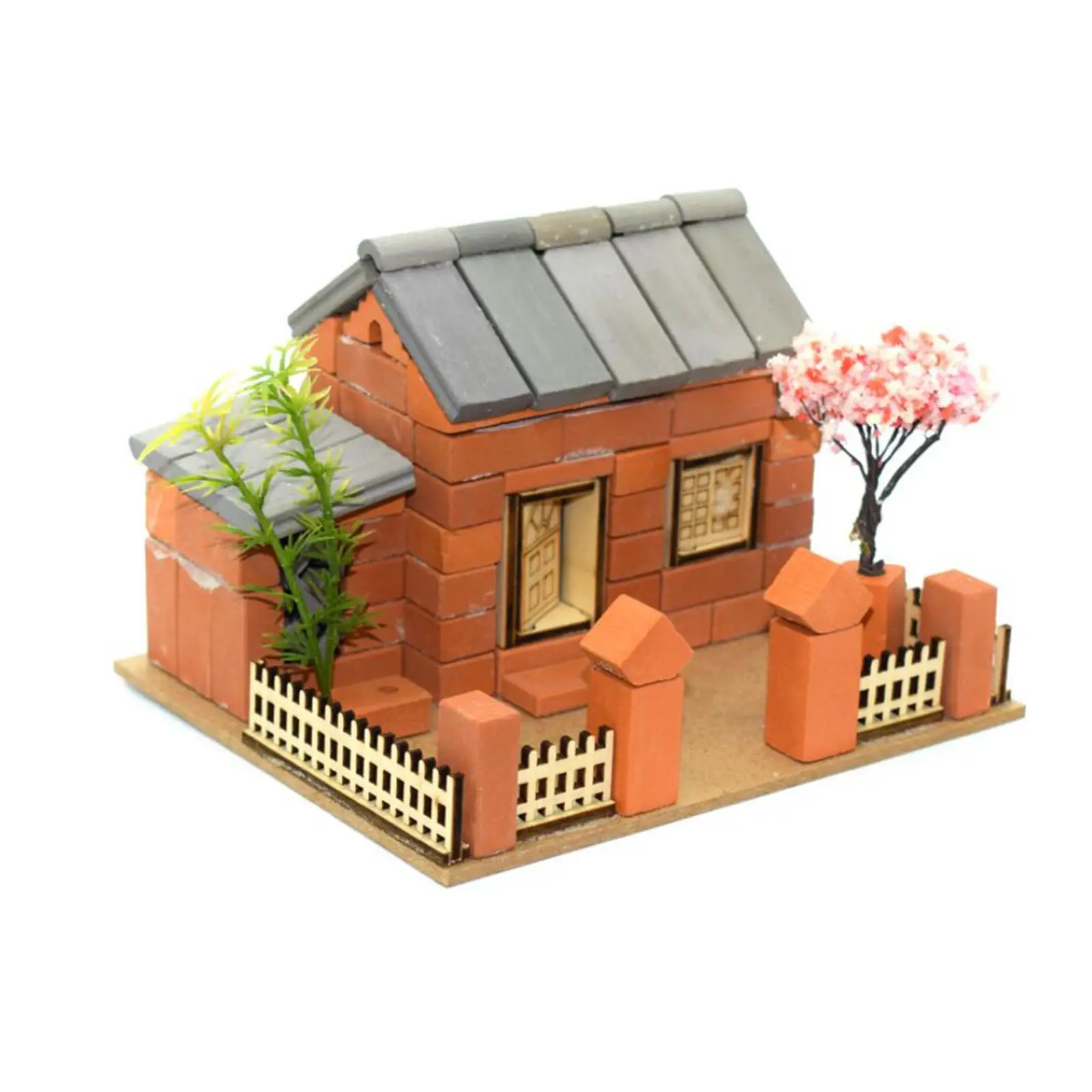 Mini Bricks Roof Tiles Dollhouse Decor DIY Decor for Scenery Building Accs 50pcs blue bricks