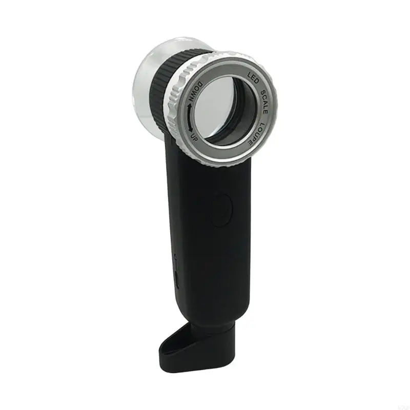 

57QF Magnifying Glass with Light Illuminated Magnifying Glass 30x Handheld Magnifier USB Rechargeable for Reading Stamps