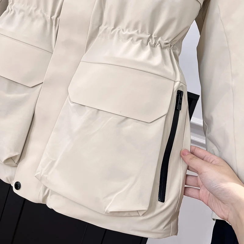 ex مكافحة الرياح مقاوم للماء الأبيض Du أسفل شغل سترة التزلج Jaet تسلق معطف الخصر مقصوص سترة واقية في الهواء الطلق #5