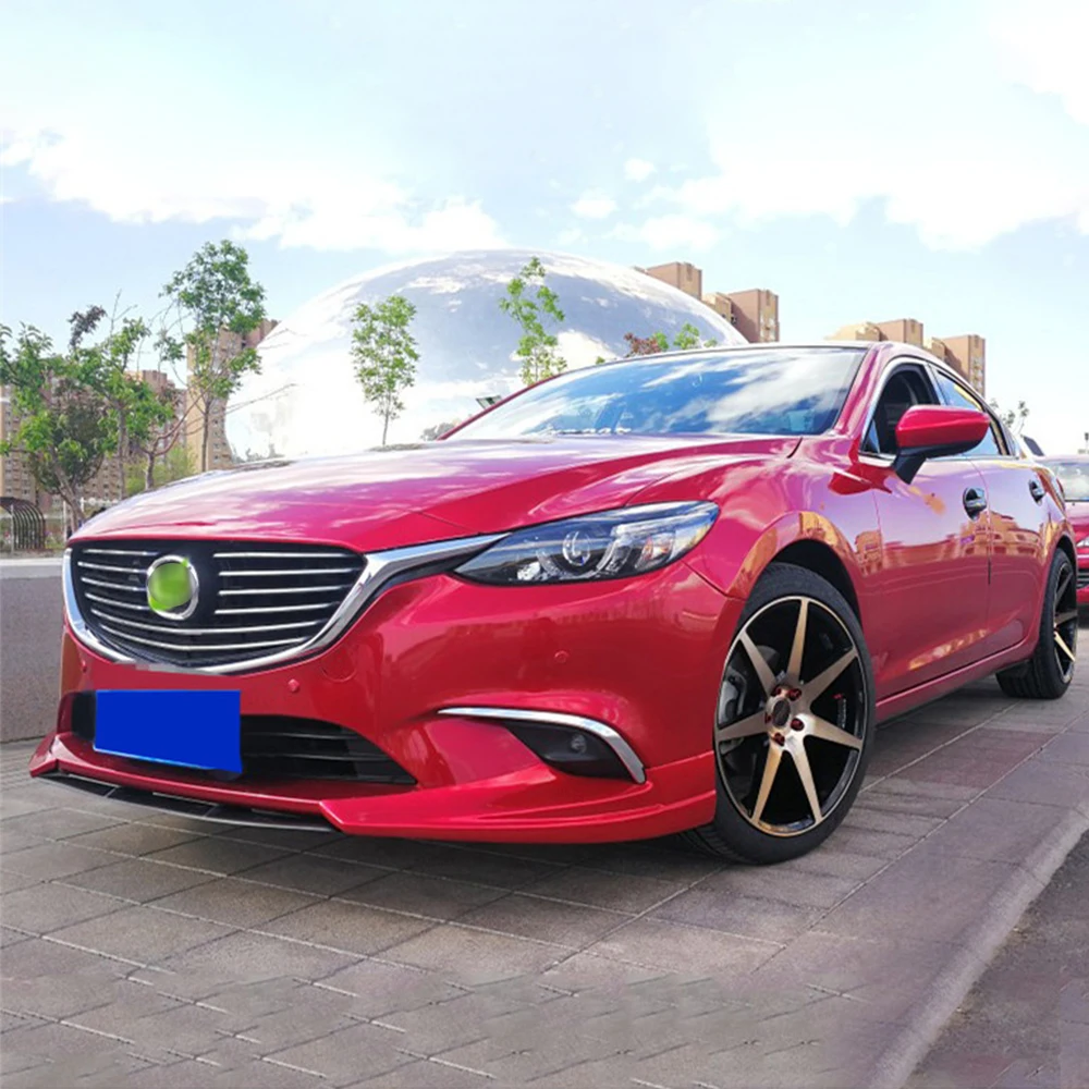 Car Front Bumper Splitter Lip Spoiler Diffuser Guard Body Kit For Mazda 6 Sedan 4 Door 2017 18 19 Tuning Exterior Accessories