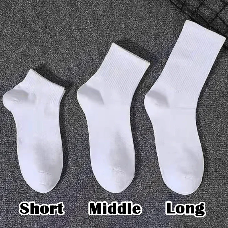 3pairs Unisex Pure Cotton Socks Black White Solid Designer Soft Breathable Sport Sock 22/25/29cm Ankle Business Socks Men Women