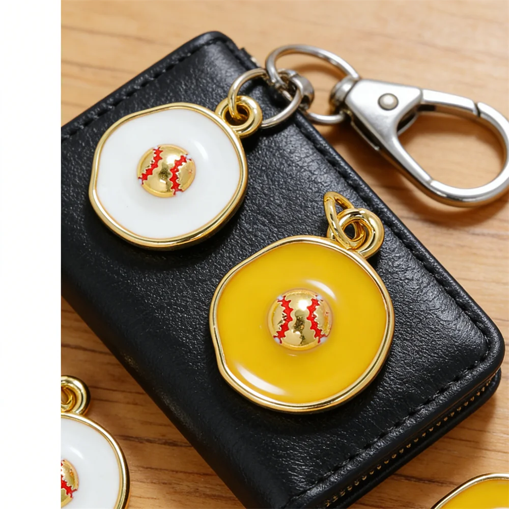 4 pçs pingentes de bronze esmalte padrão beisebol charme redondo para diy jóias esportivas estilo casual acessórios colar pulseira fazendo