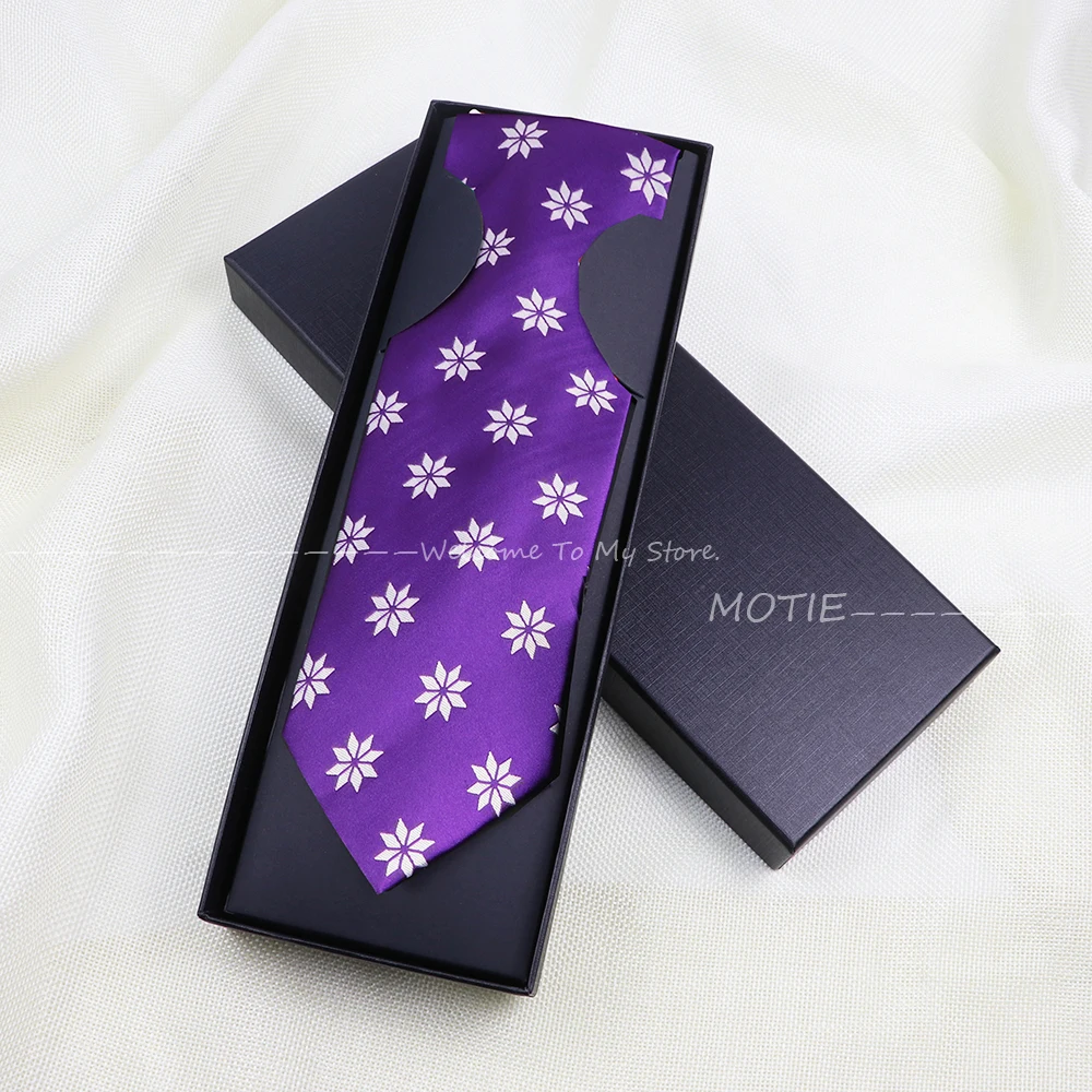 Gracefully Polyester Christmas Tie Set With Box Christmas Tree Snowflake Pattern For Wedding Party Daily Accessories decorations